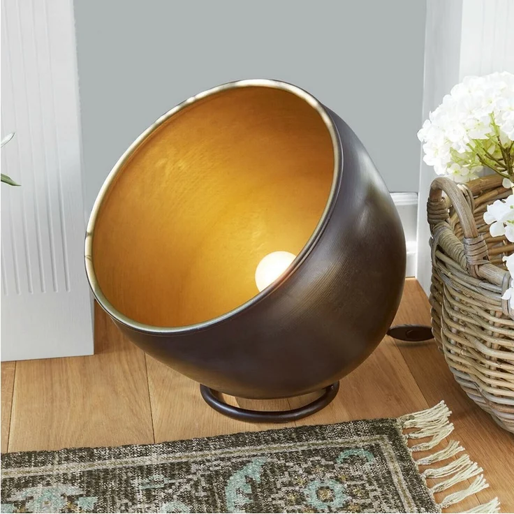 Mirabeau Tischleuchte Bodenlampe Moorford antikschwarz/messing – Bild 2