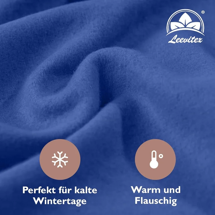 leevitex® Spannbettlaken für kalte Nächte – angenehm weich, passgenau, farbstark & pflegeleicht, Gummizug: Rundum, (1 Stück), OEKO-TEX zertifiziert, hautfreundlich, 40 cm Steghöhe, elastisch – Bild 3