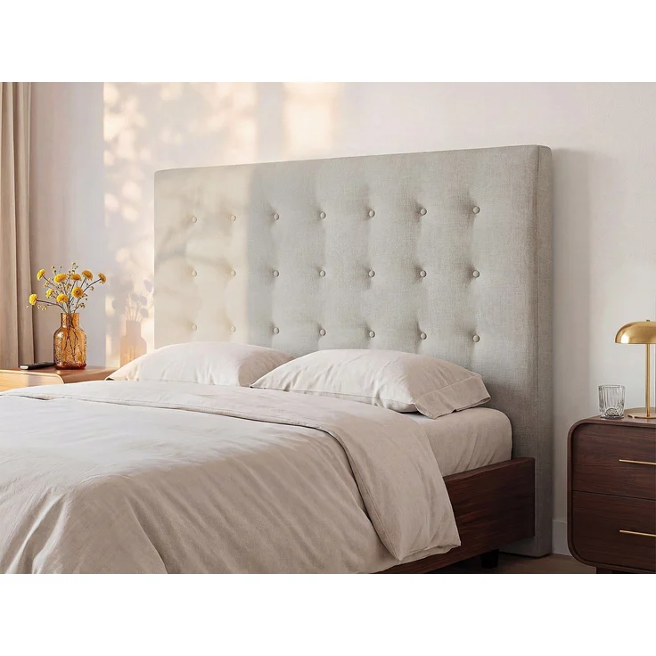 Vente-unique - Polster-Bettkopfteil - 160 cm - Stoff - Beige - FRANCESCO – Bild 2