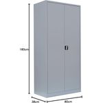 Mehrzweckschrank Spind Spindschrank abschließbar 1800 x 800 x 380 mm, lichtgrau