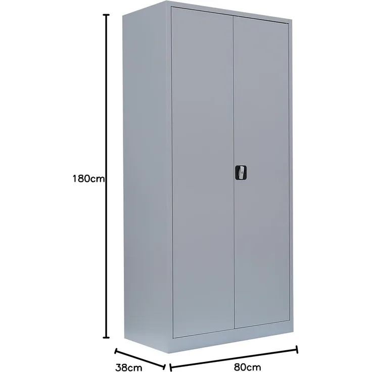 Mehrzweckschrank Spind Spindschrank abschließbar 1800 x 800 x 380 mm, lichtgrau