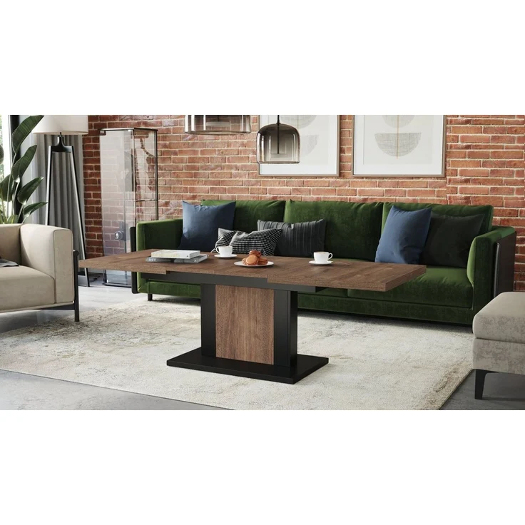 designimpex Couchtisch Design Orion stufenlos höhenverstellbar ausziehbar Esstisch – Bild 3