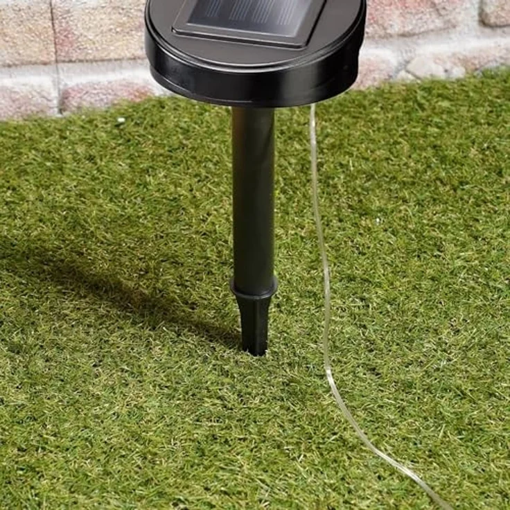 esotec LED-Lichterkette Beleuchtetes Juteseil außen 4,5m LED-Kette +2m Zuleitung 3000K 102164, Solarbetrieb ohne Stromanschluss, Dauer- oder Blinklicht, winterfest – Bild 5