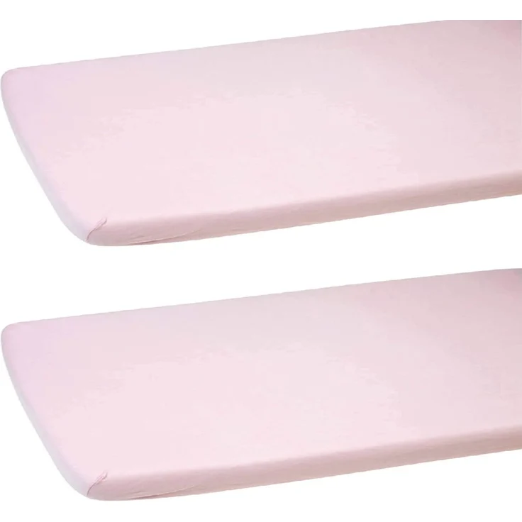 DuDu N Girlie Reisebett Baumwolle Jersey Spannbettlaken Blatt, 65x95 cm, pink, 2 Stück