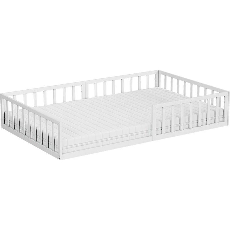 Bodenbett aus Metall Minno Weiß 120x200 mit Matratze Vitalispa – Bild 1