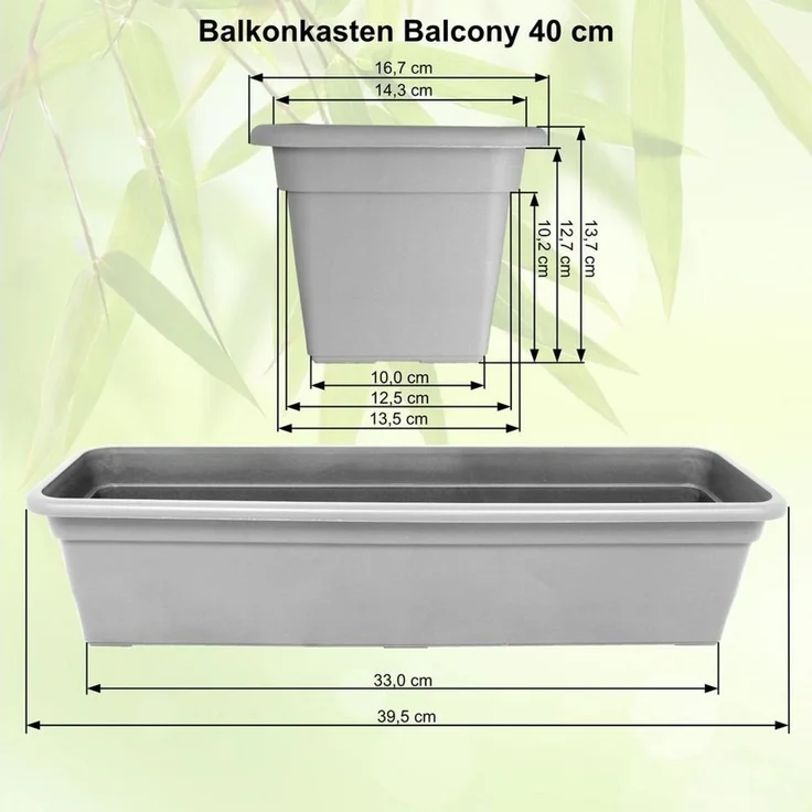 Heimwerkercenter Balkonkasten MePla Balkonkasten Balcony 40cm, Untersetzer - Terra - – Bild 2