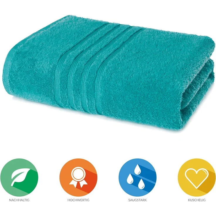 Lavea Badetuch Bali Duschtuch 100x150 cm Duschtuch 70x140 cm, Weiches Bio-Baumwollfrottee (1-St), Handtuch, GOTS-zertifiziert, extra saugstark mit 500g/m² – Bild 3