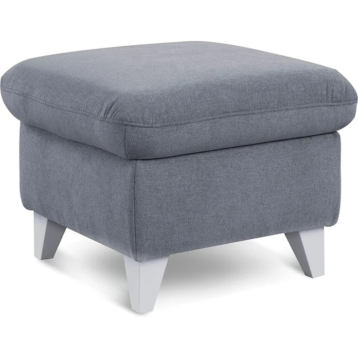 CAVADORE Stauraumhocker Trend / Skandinavischer Hocker mit weißen Holzfüßen / 249 x 86 x 162 / Chenille, Hellblau – Bild 5