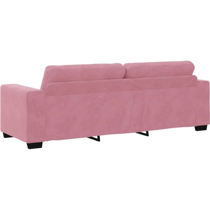 vidaXL | 3-Sitzer-Sofa | mit Kissen Rosa Samt 4105137 – Bild 4