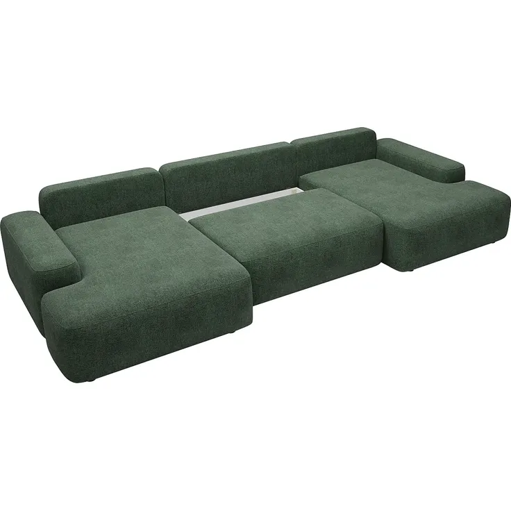 Vente-unique - DAVISO Sofa Stoff Grün - B 163 cm x H 87 cm x L 360 cm – Bild 5