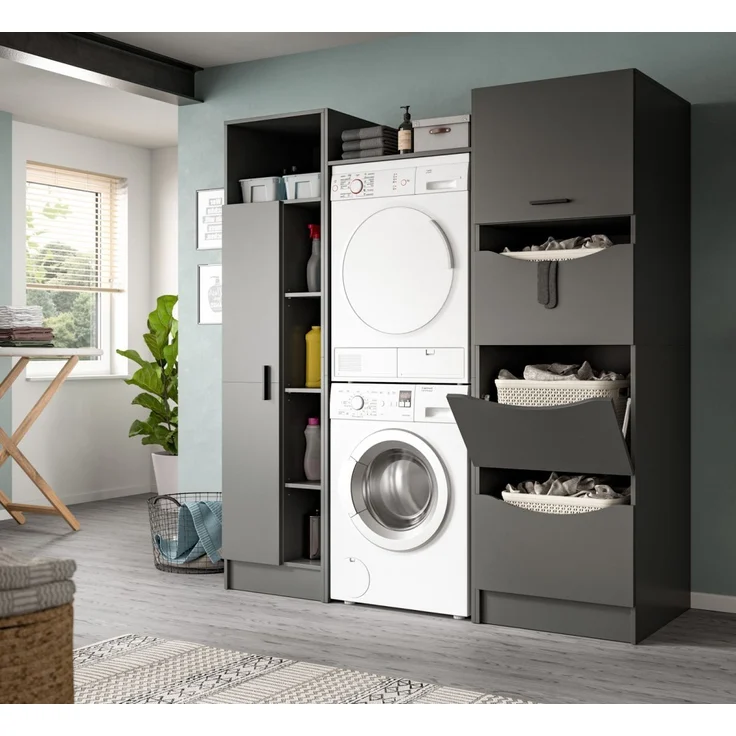 Waschmaschinenumbau Set Flexy in grau 176 x 196 cm – Bild 5