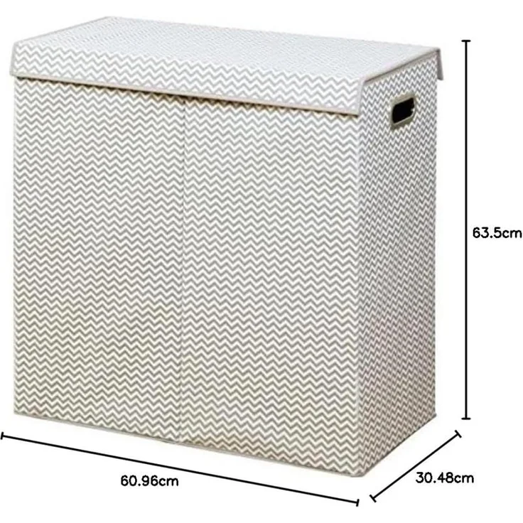 mDesign Wäschekorb Wäschetruhe Wäschebox Deckel und Griffe Taupe Natur – Bild 2