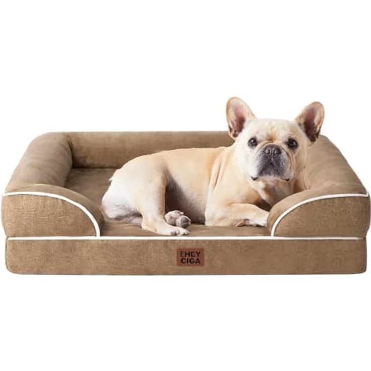 EHEYCIGA Orthopädisches Hundebett Kleine Hunde, Memory Foam, Mittelgroße Hunde, Waschbar, Wasserdicht rutschfest, mit Hohem Rand – Bild 2