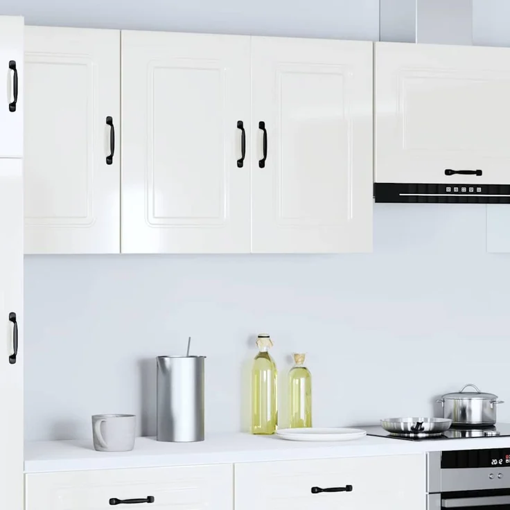 vidaXL Küchen-Hängeschrank Kalmar Hochglanz-Weiß Holzwerkstoff 853589 – Bild 1