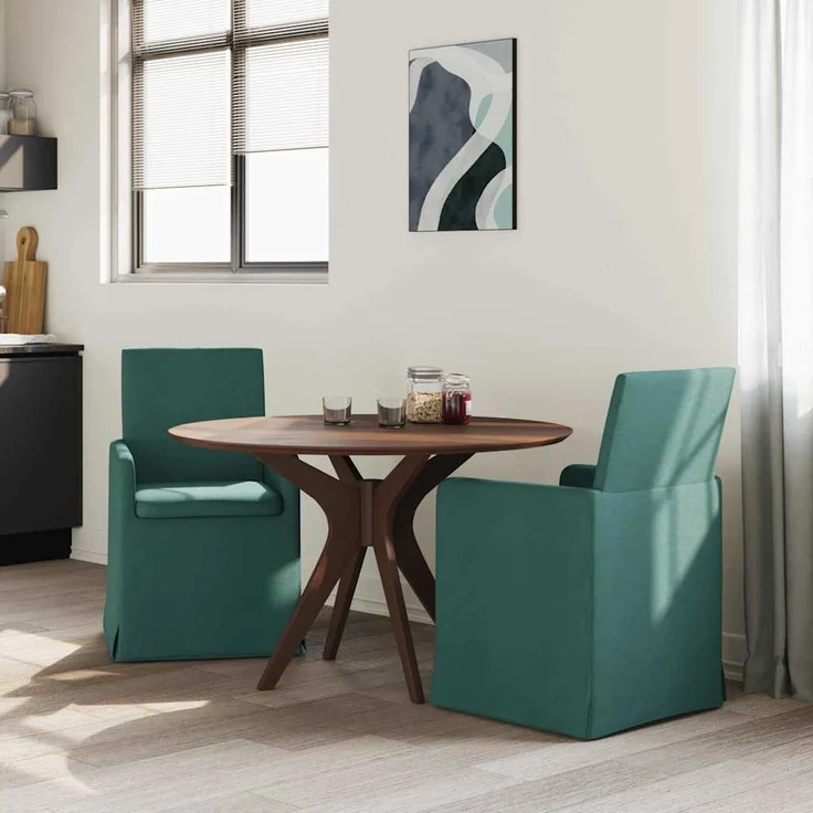 vidaXL Esszimmerstühle 2 pcs Dunkelgrün 57 x 67 x 95 cm Stoff 42017908 – Bild 2