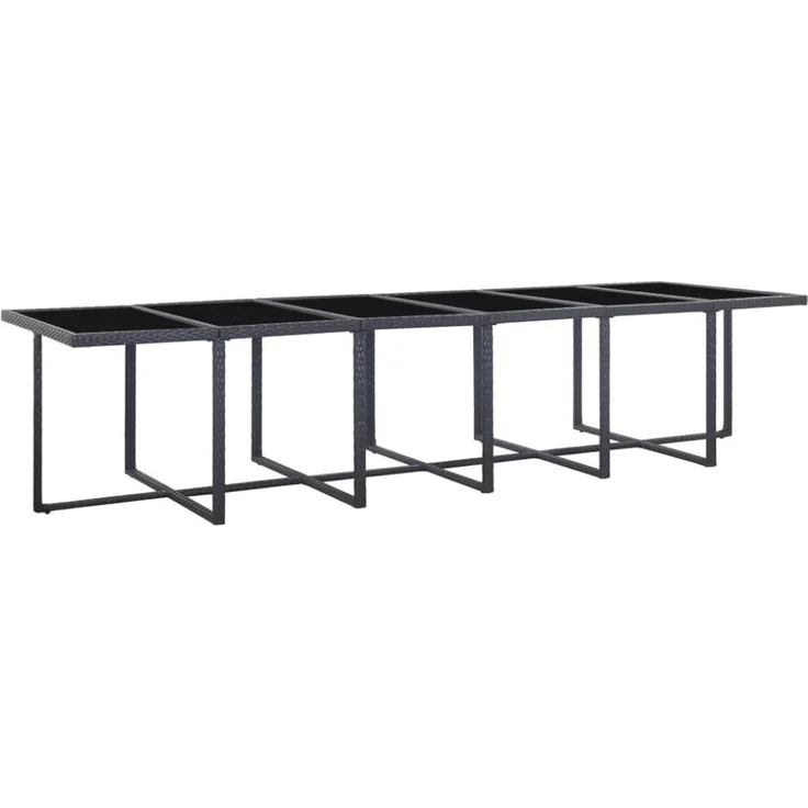 vidaXL 17-tlg. Garten-Essgruppe mit Auflagen Poly Rattan Schwarz 46427 – Bild 3