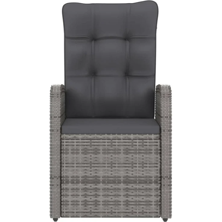 vidaXL 7-tlg. Garten-Essgruppe mit Kissen Poly Rattan Grau 3059344 – Bild 2