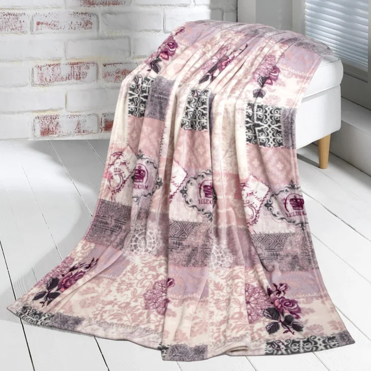 Kuscheldecke Wohndecke Flanell ( Mandarino ) - hochwertige Flauschige Decke, 150x200 cm - Cashmere Touch Tagesdecke