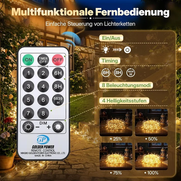SALCAR 20m 300er LED Lichterkette Weihnachten mit Fernbedienung – Bild 2