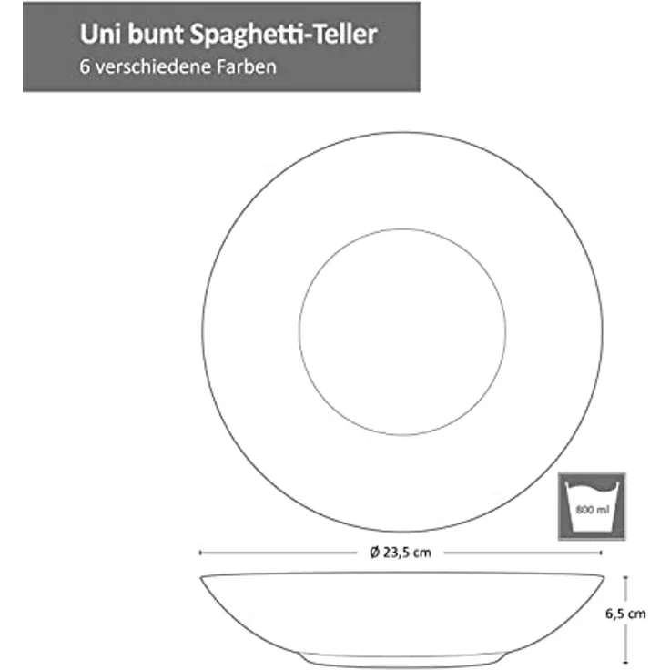 MamboCat Pastateller 6er Set Spaghettiteller Uni bunt - 24326746 – Bild 6