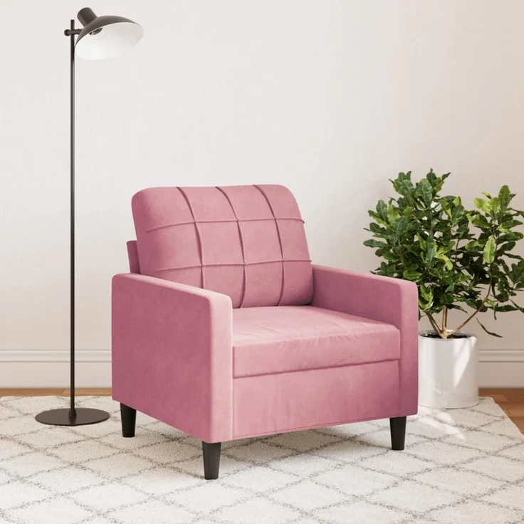 vidaXL Sessel Rosa 60 cm Samt 4007607 – Bild 2