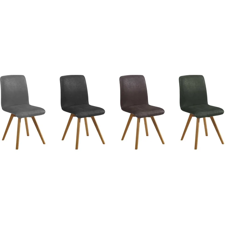 Esszimmerstuhl 2er-Set Delfi 5 Wildeiche Massiv/Microfaser Khaki – Bild 2