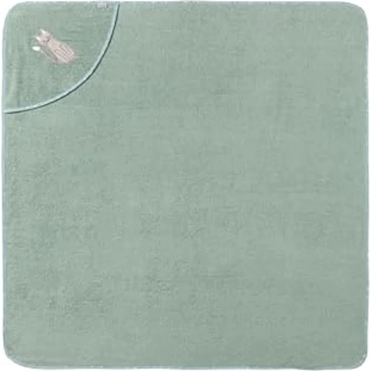 Sterntaler Kapuzenbadetuch 100x100 cm Katze Lilly - Badetuch mit Applikation - Babyhandtuch mit Kapuze aus saugfähiger Baumwolle, steingrün – Bild 2