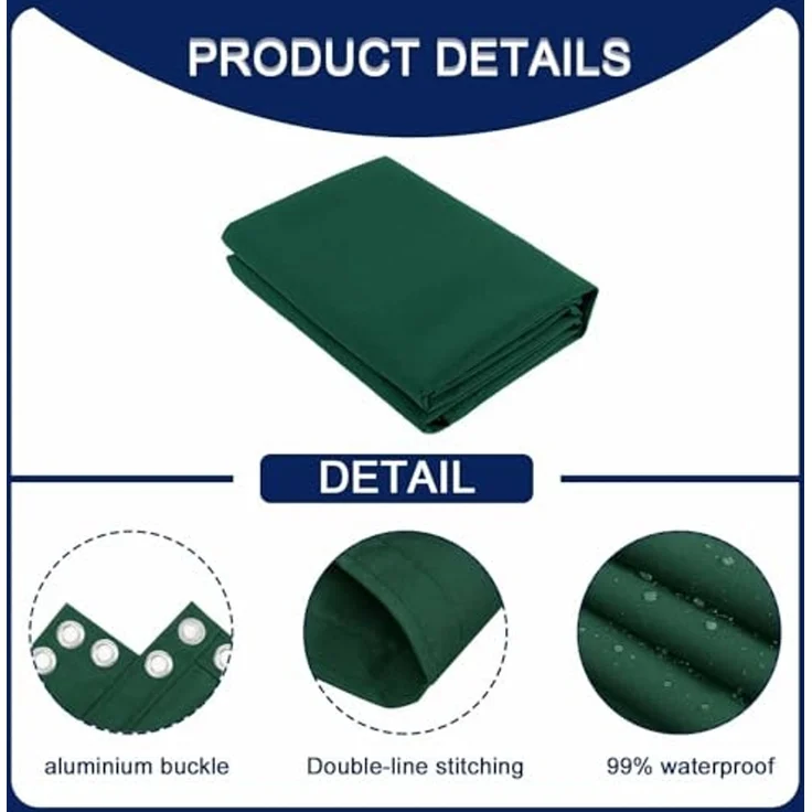 MENGH Balkon Sichtschutz Ohne Bohren Wind-und UV-Schutz, 160g/m², Mit Montagezubehör, 100% Polyester, für Balkon geländer,Terrasse & Garten - Grün 120x450 cm – Bild 3