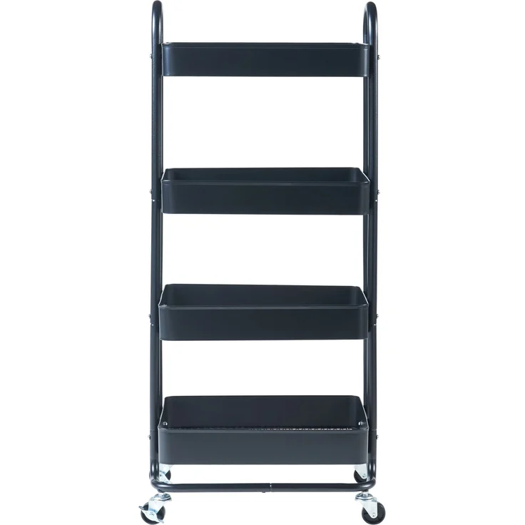 en.casa Küchenrollwagen Pyhäntä mit 4 Ebenen Schwarz, 103,5 x 46 x 35 cm – Bild 3