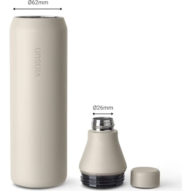 Vinsun Isolierflasche Edelstahl Trinkflasche 750ml doppelwandig isoliert Sprudel geeignet, BPA frei, auslaufsicher, kleine Trinköffnung und große Füllöffnung – Bild 7