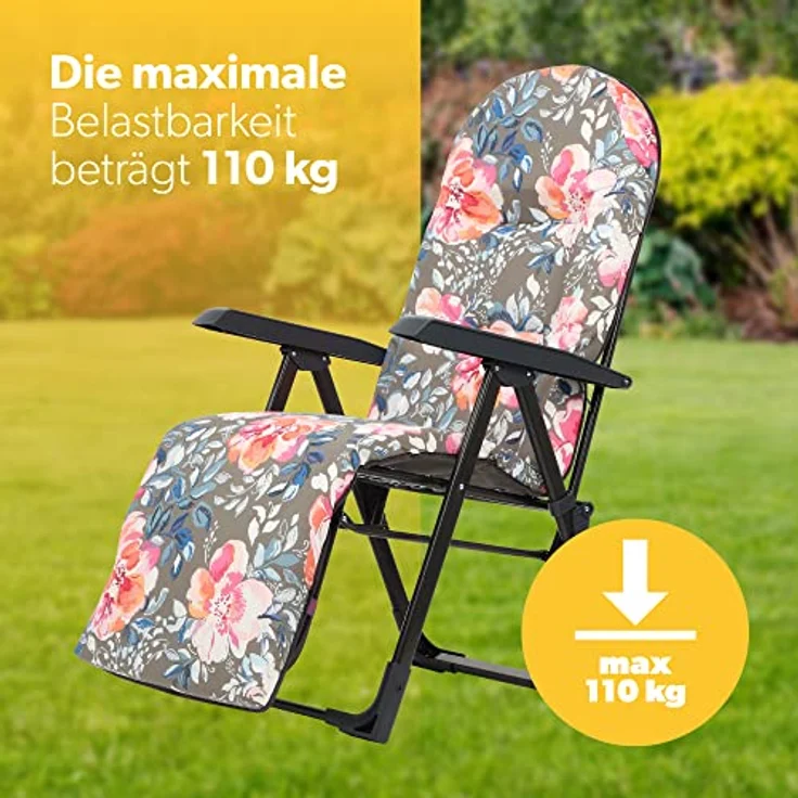 Kadax Gartenliegestuhl, Grau-Rosa, verstellbar, Metall, 58x150 cm, für Garten und Terrasse – Bild 7