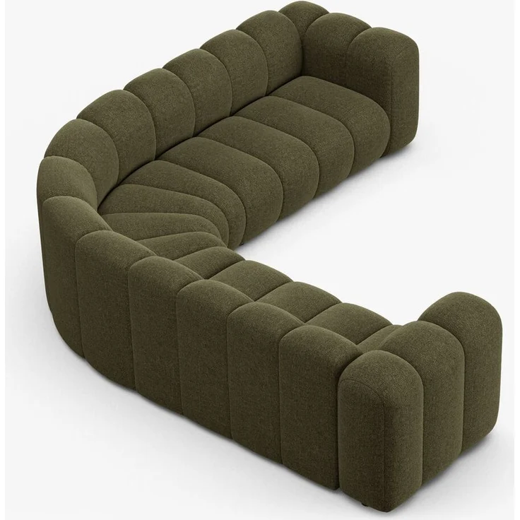 Micadoni symmetrisches Ecksofa Lupine 5-Sitzer mittelgroß Chenille Eden Grün – Bild 4