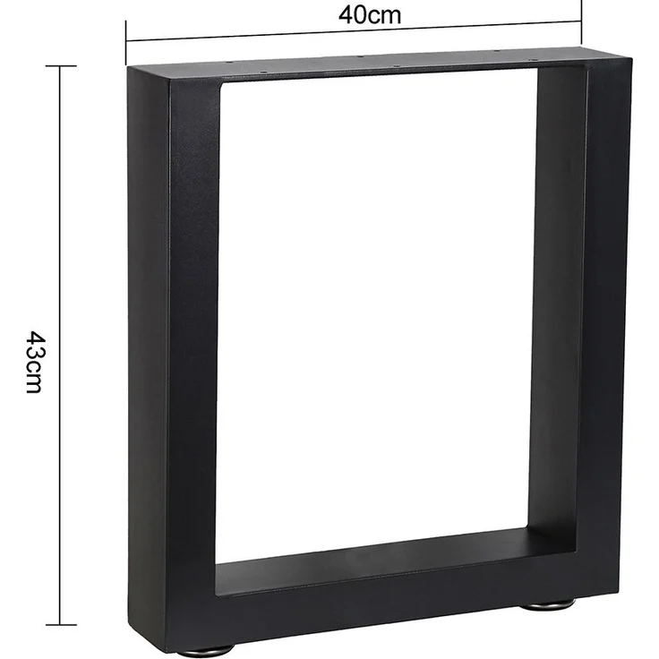 Tischuntergestell 40x43cm Möbelfüße Schwarz Tischbeine Industrie Bankkufen Stahl – Bild 10