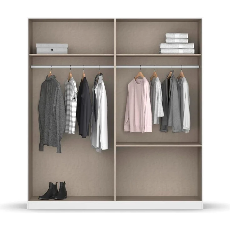 rauch Kleiderschrank, Drehtürenschrank COSTA, 4-türig, push-to-open, Alpinweiß, 181 x 197 x 54 cm – Bild 8