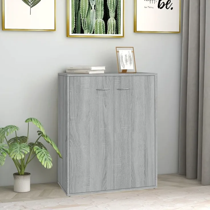 Sideboard Grau Sonoma 60 x 30 x 75 cm Holzwerkstoff [815379]
