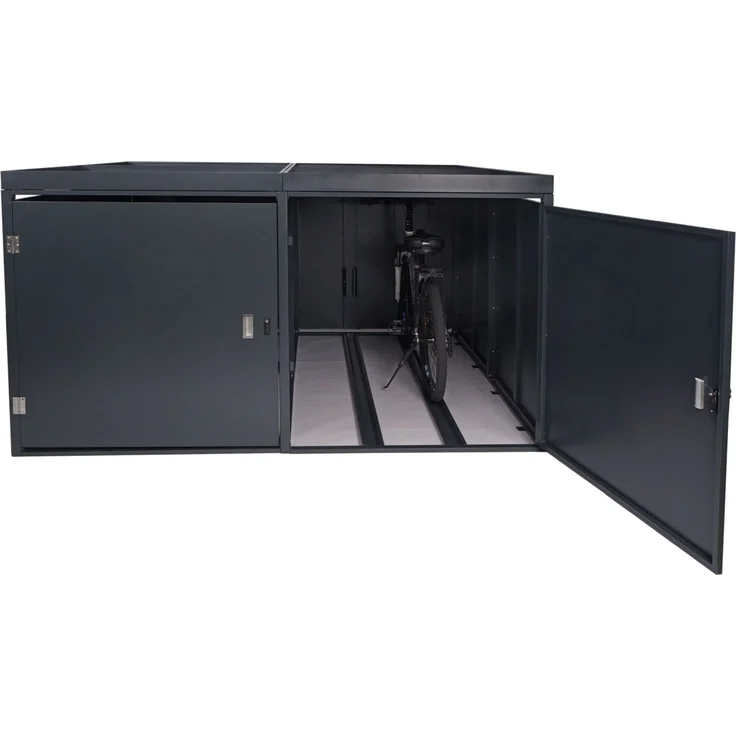 Mendler 'HWC-L56b' 4er-Fahrradgarage mit Pflanzkasten, verzinkter Stahl Anthrazit, 126 x 220 x 210cm – Bild 6