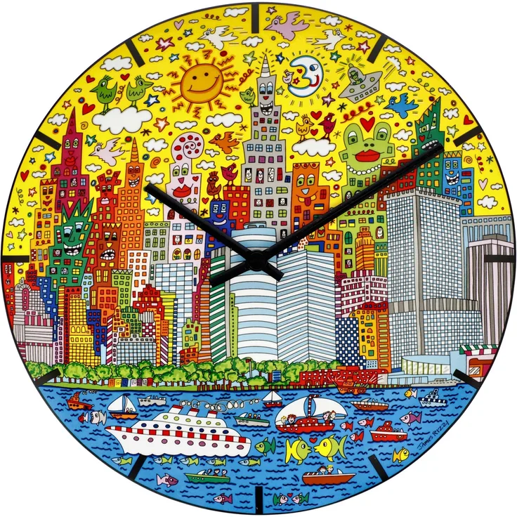 Goebel / James Rizzi My New York City Sunset,Wanduhr,31,0cm x 31,0cm x 5,0cm / Porzellan / 31,0cm x 31,0cm x 5,0cm