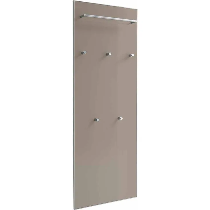Garderobenpaneel Salerno / Santina, Glas, Holzwerkstoff, Beige, 60 x 170 x 10 cm
