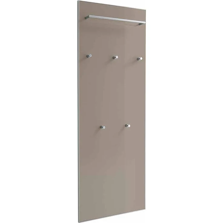 Garderobenpaneel Salerno / Santina, Glas, Holzwerkstoff, Beige, 60 x 170 x 10 cm
