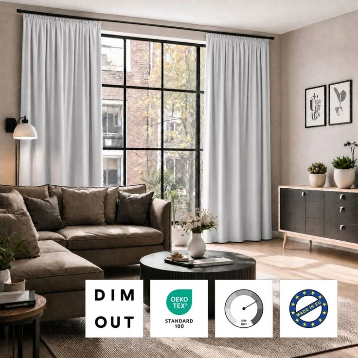 OTTO home Verdunkelungsvorhang ELLIAS, nach Wunschmaß, verdunkelnd & blickdicht, Made in Europe (1 St), Kräuselband, verdunkelnd, einfarbig, uni, Maßanfertigung in Europa, hochwertig