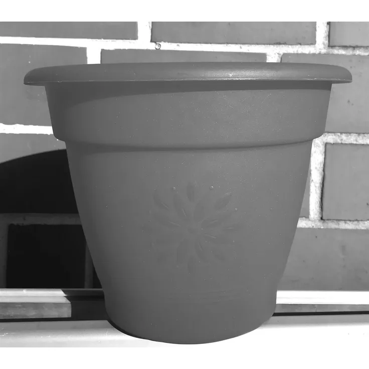 alpfa 831540 Blumenkübel Sydney mit Dekor 23 x 19 cm - anthrazit