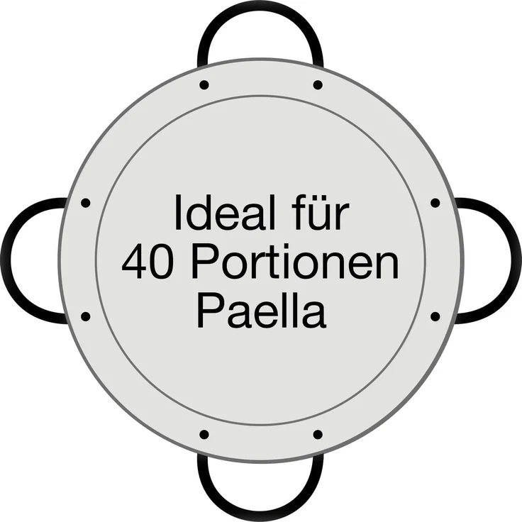 Paella-Pfanne Stahl poliert Ø 80 cm mit 4 Griffen – Bild 4