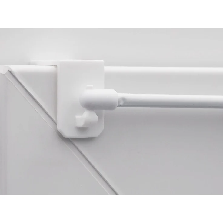 dekondo Gardinenstange "Hawaii", weiß, oval, ausziehbar, inkl. klemmbaren Fensterhaken für eine Befestigung oben an Ihrem Fenster, Haken geeignet für einen Klemmbereich von 15-20 mm – Bild 2