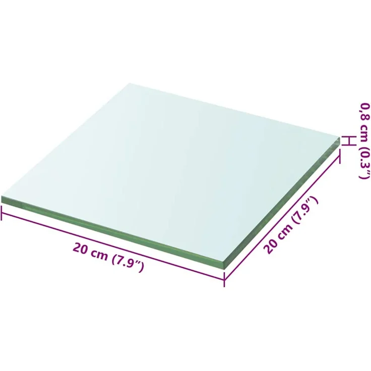 Regalboden, Einlegeboden Glas Transparent 20x20 cm – Bild 3