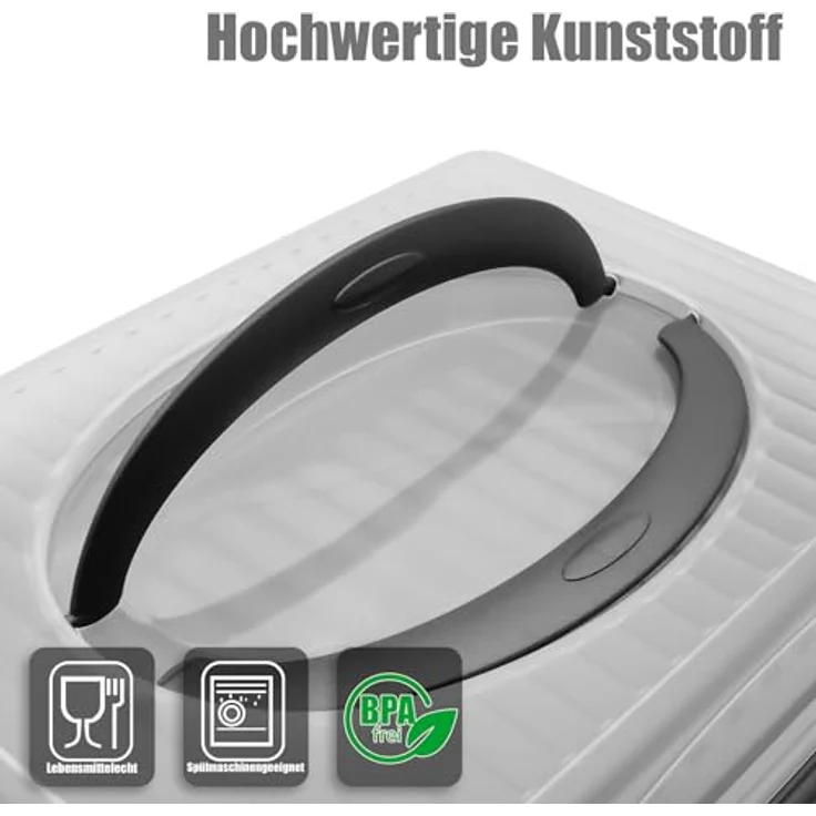 BigDean 2 Stück Kuchen Transportbox mit 2 Tragegriffen Rechteckig ideal für Blechkuchen – Muffin Transportbox Made in Germany – Bild 3