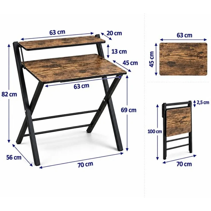 Relaxdays Klappbarer Schreibtisch Monitoraufsatz – Bild 4