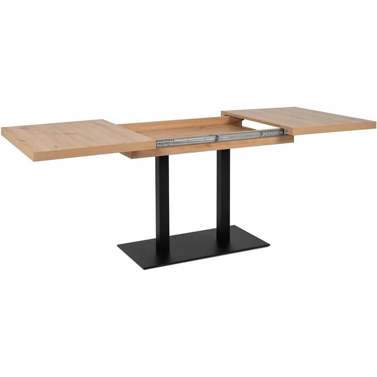 Calicosy Ausziehbarer Esstisch Dekor Artisan-Eiche und Schwarz L160-240 cm – QUADRATO - Helles Holz – Bild 10