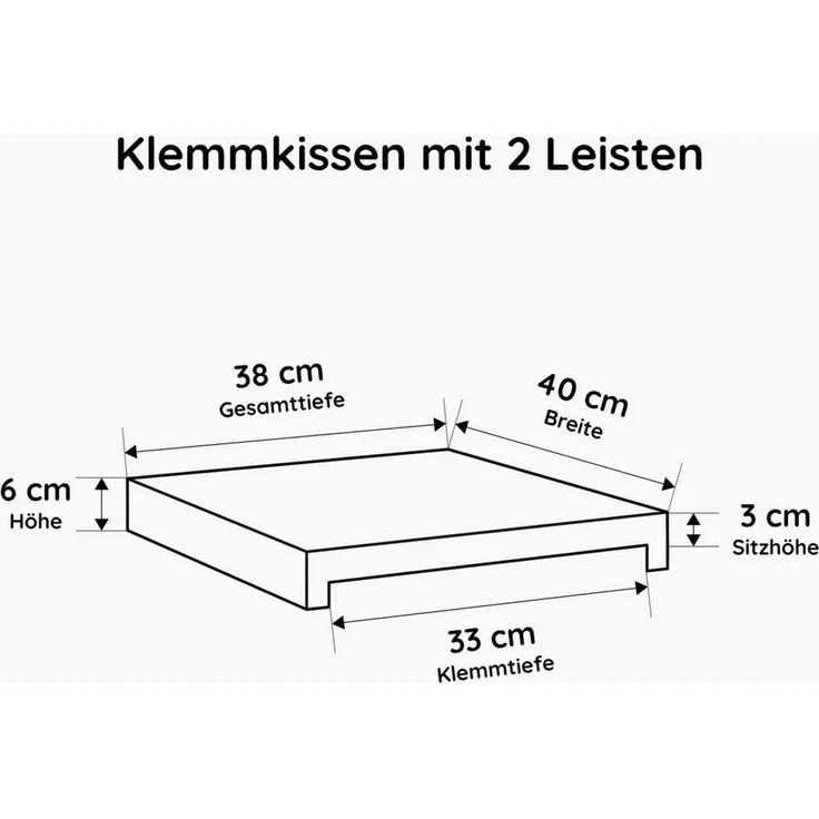 Lycce Bankauflage Klemmkissen 2 Leisten (kein Verrutschen) weiches Sitzkissen für Bank, (1 St) – Bild 2