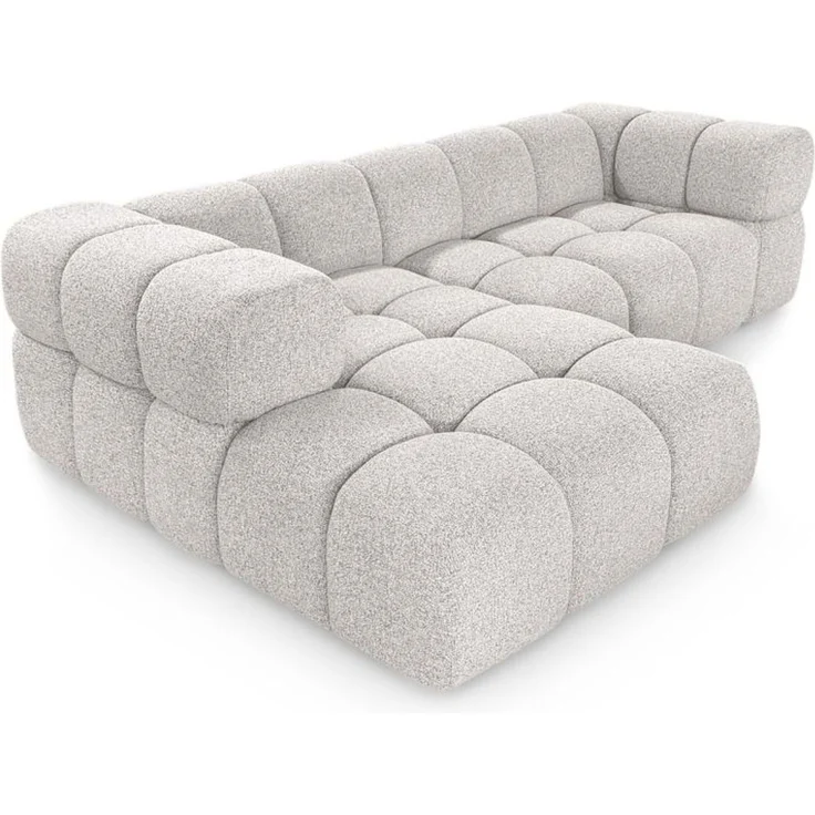 Ecksofa Designersofa BLANCHE in Stoff Bluvel Latte Ottomane Links – Bild 2