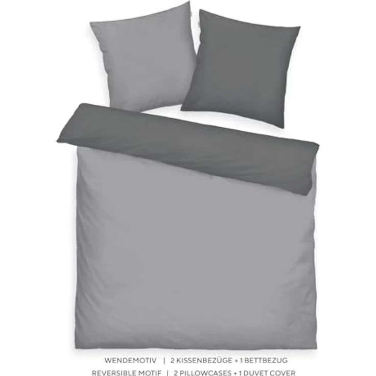 TOM TAILOR HOME Bettwäsche TWO-TONE SOLID COLORS in Gr. 135x200 cm, 155x220 cm oder 200x220 cm, Satin, 3 teilig, new bedroom, Doppelnaht am Kissen – Bild 3